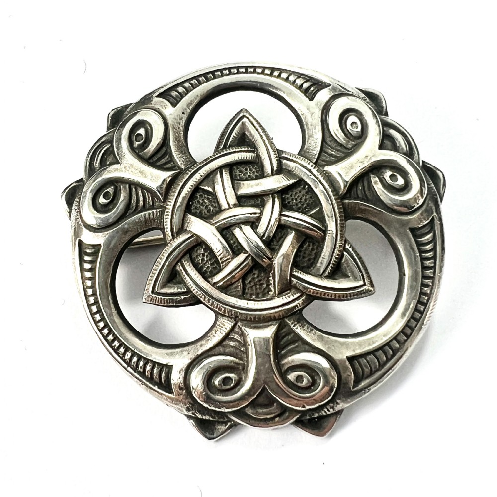 Antique Norwegian Norse Silver Wolf Viking Brooch