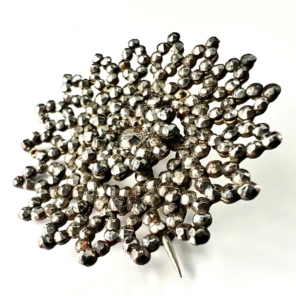 • Georgian Cut Steel Flower Wheel Brooch View II