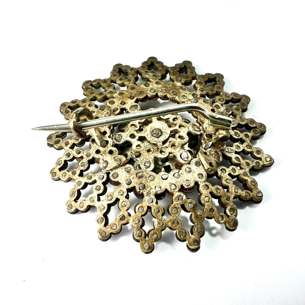 • Georgian Cut Steel Flower Wheel Brooch View III