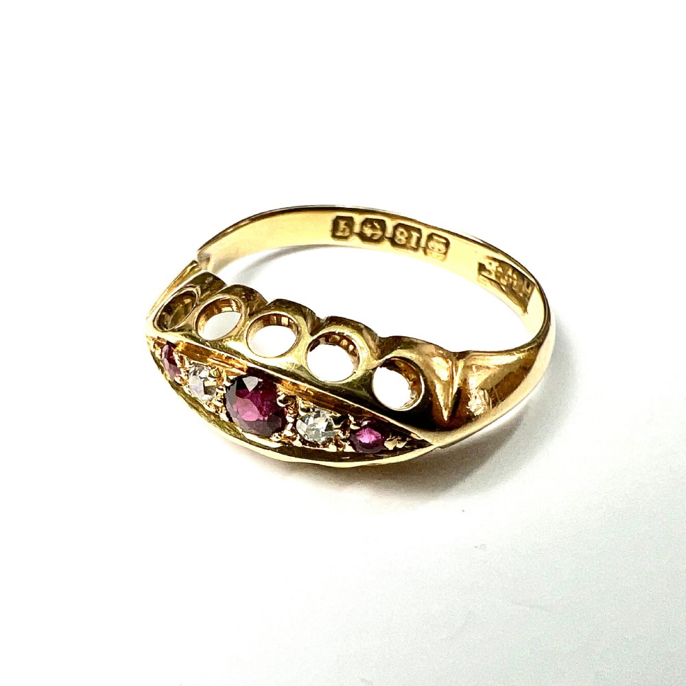 Edwardian Ruby and Diamond 18CT Gold Ring