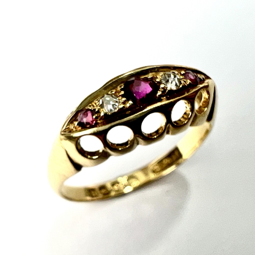 Edwardian Ruby and Diamond 18CT Gold Ring View III