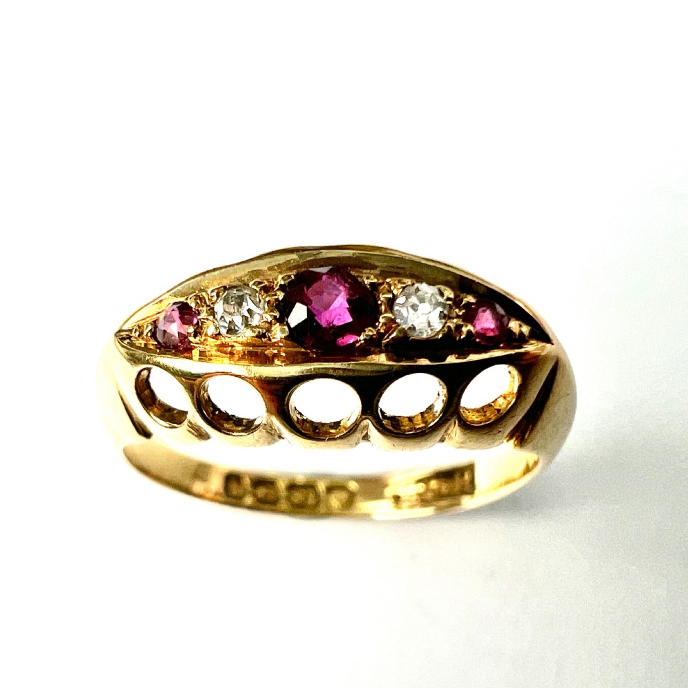 Edwardian Ruby and Diamond 18CT Gold Ring View IV