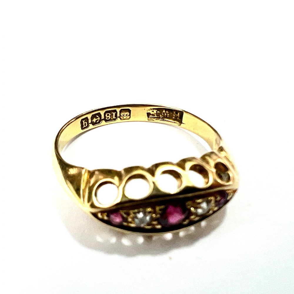 Edwardian Ruby and Diamond 18CT Gold Ring View VI