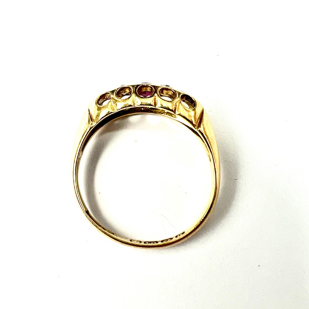 Edwardian Ruby and Diamond 18CT Gold Ring View VII