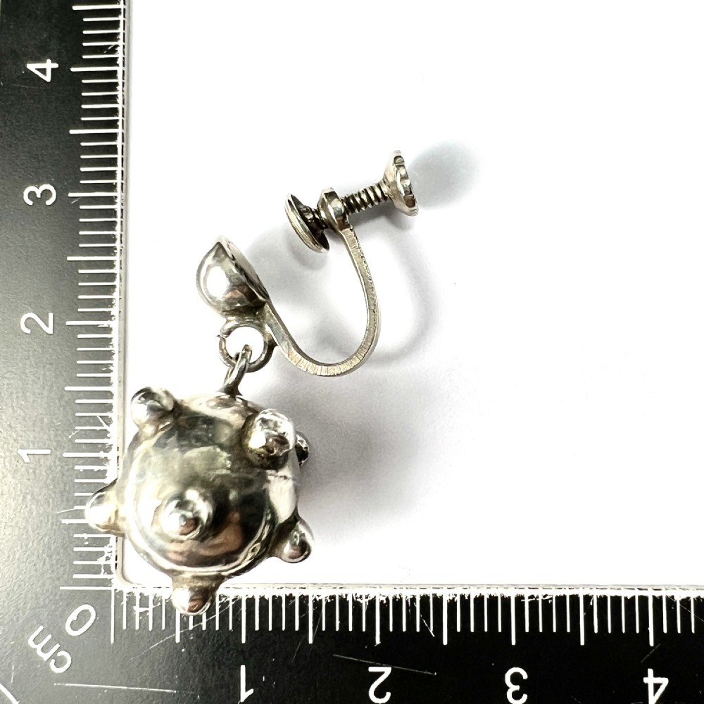 • Vintage Silver Sputnik Screwback Earrings View VI