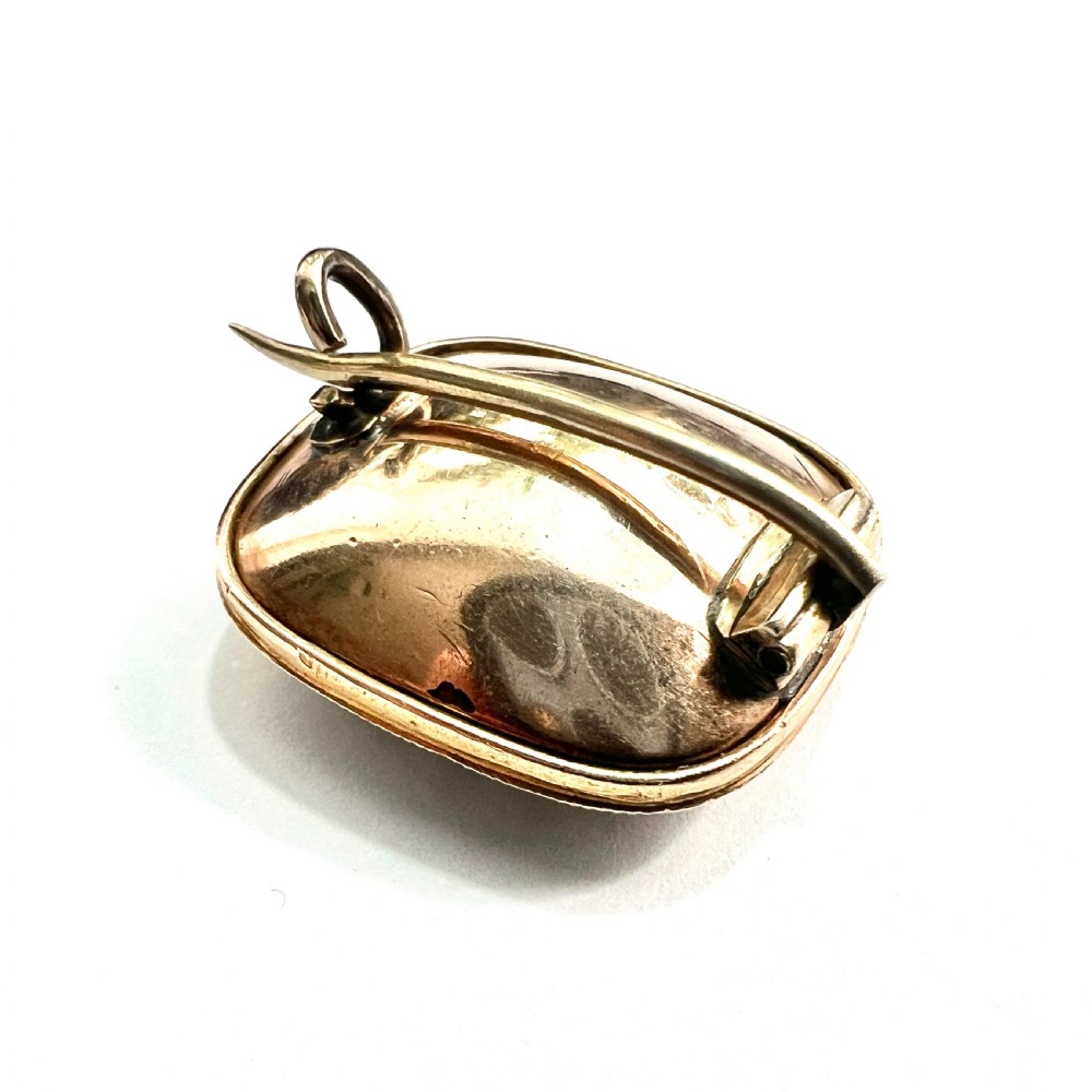 Georgian Gold and Paste Aquamarine Pearl Brooch View III