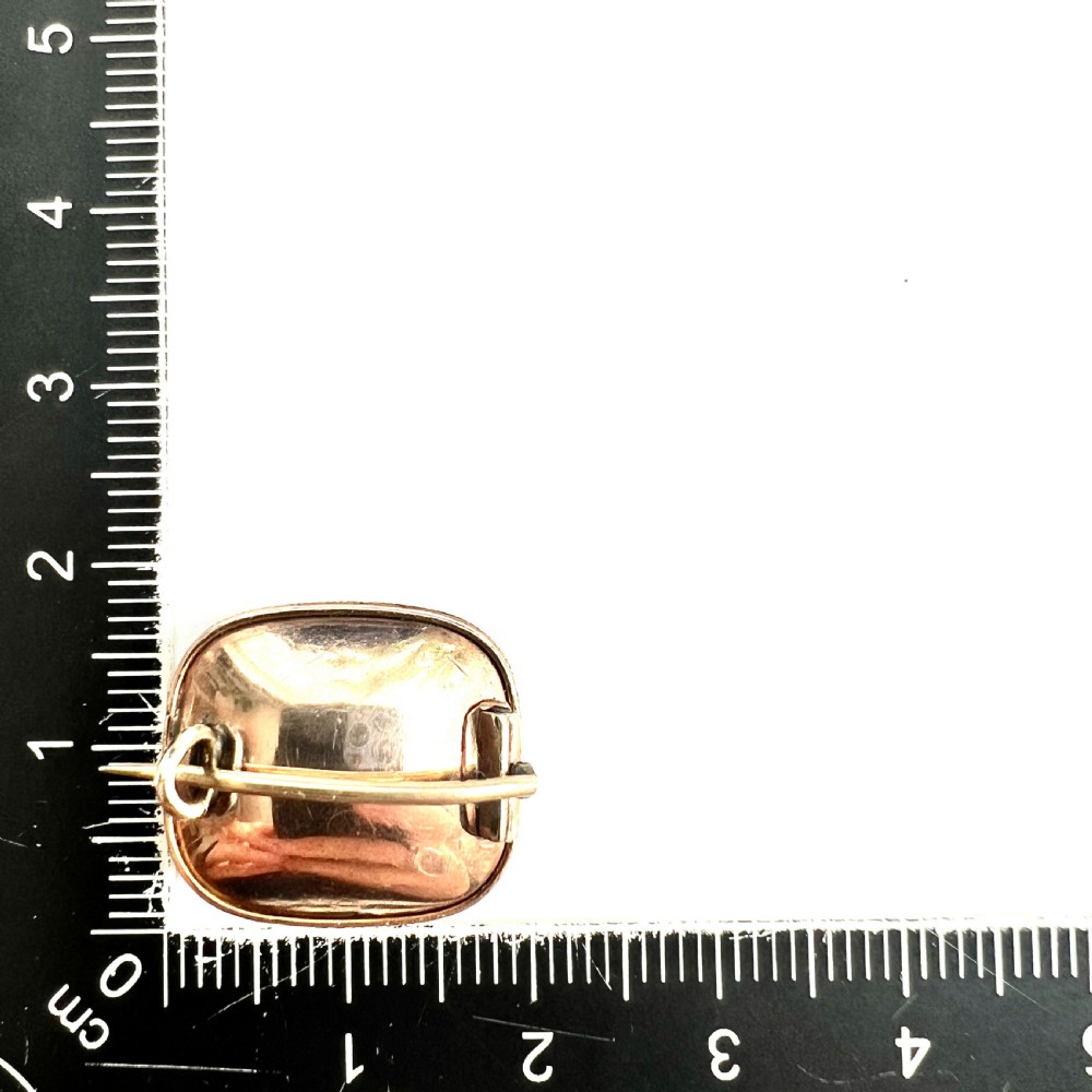 Georgian Gold and Paste Aquamarine Pearl Brooch View V