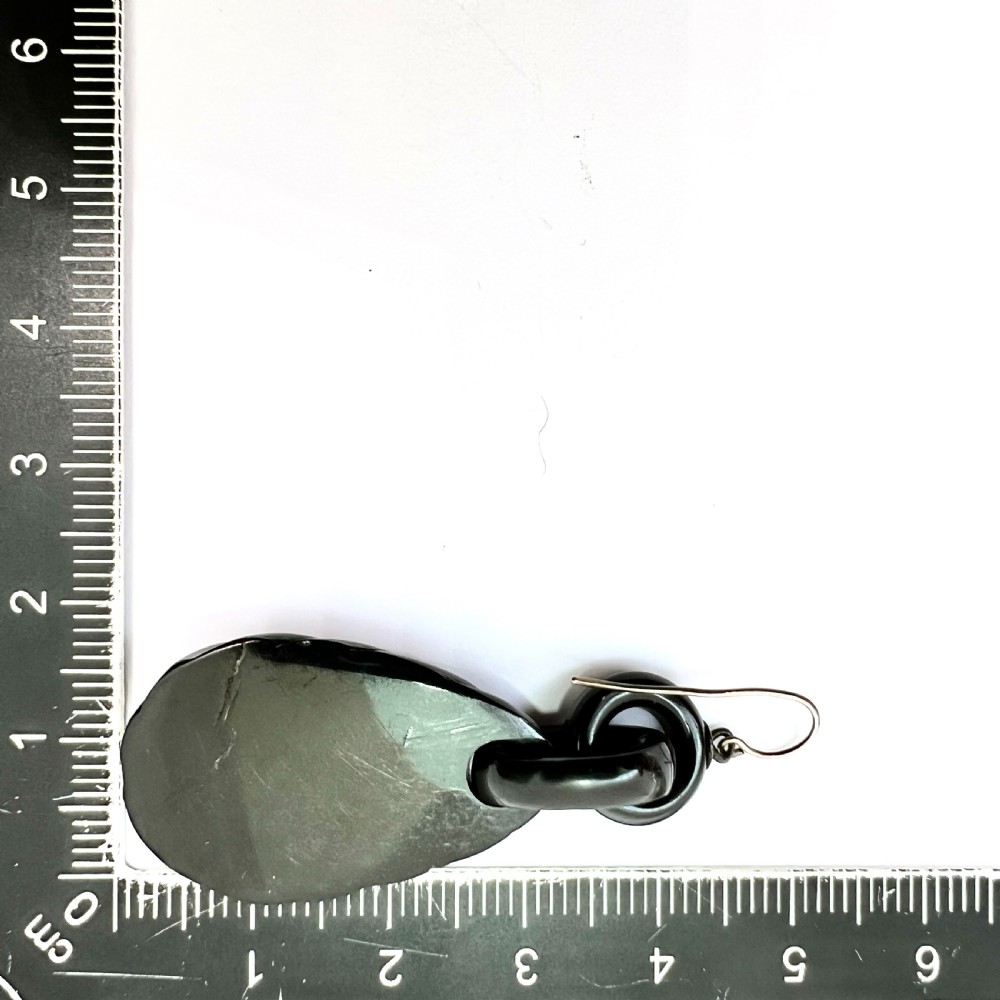 Victorian Carved Whitby Jet Shell Cameo Earrings View IX