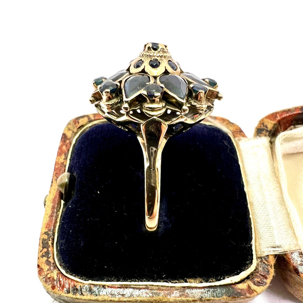 Large Vintage 14CT Gold Sapphire Thai Princess Ring View IV