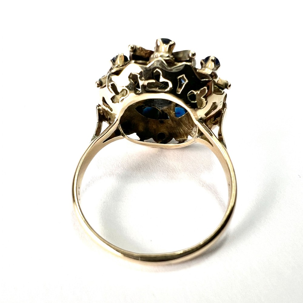 Large Vintage 14CT Gold Sapphire Thai Princess Ring View VII