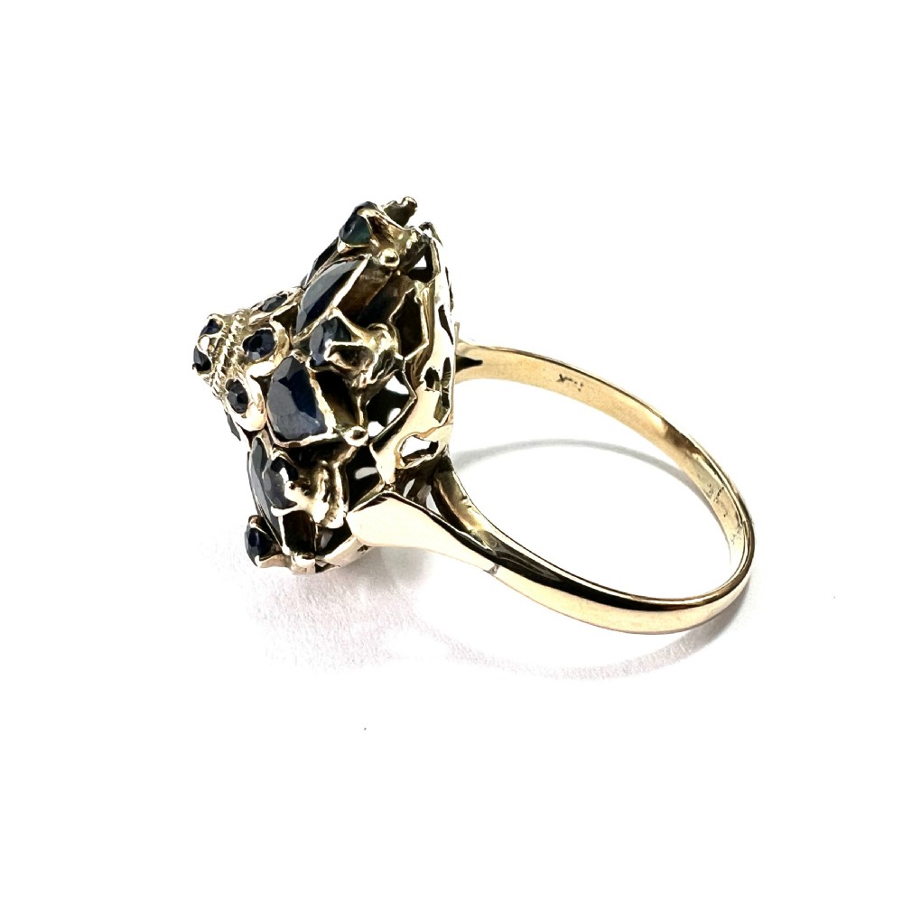 Large Vintage 14CT Gold Sapphire Thai Princess Ring View VIII