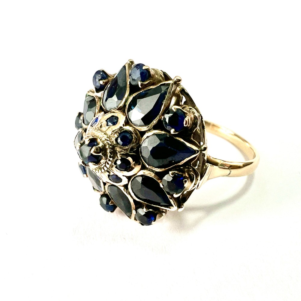 Large Vintage 14CT Gold Sapphire Thai Princess Ring View IX