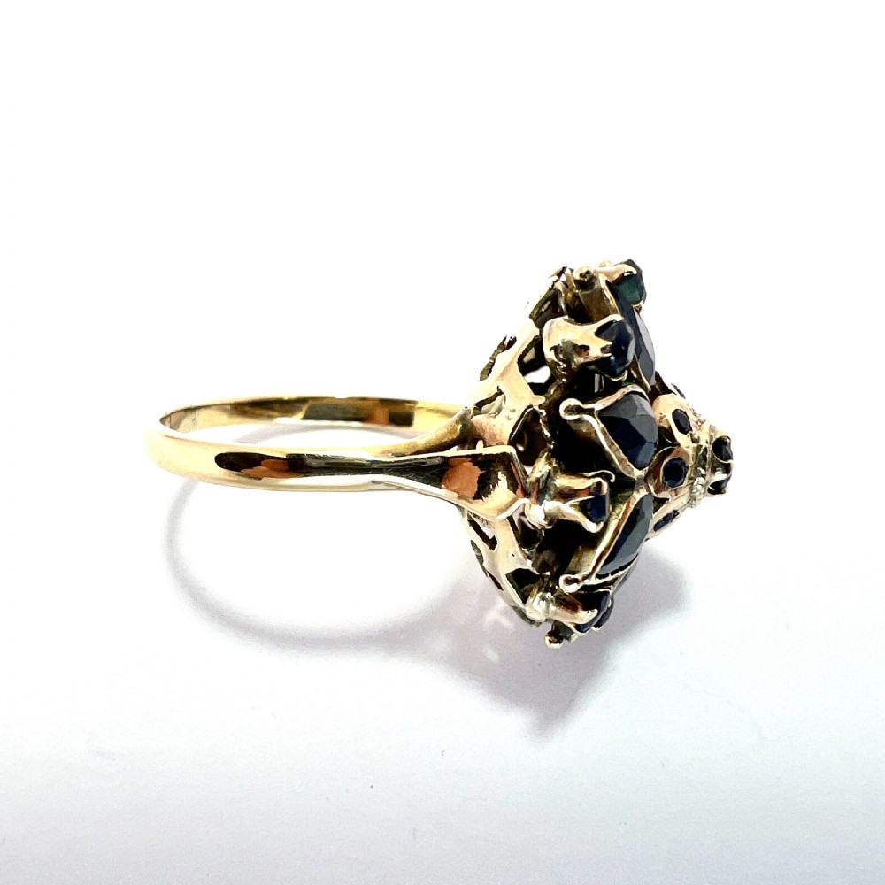 Large Vintage 14CT Gold Sapphire Thai Princess Ring View XI