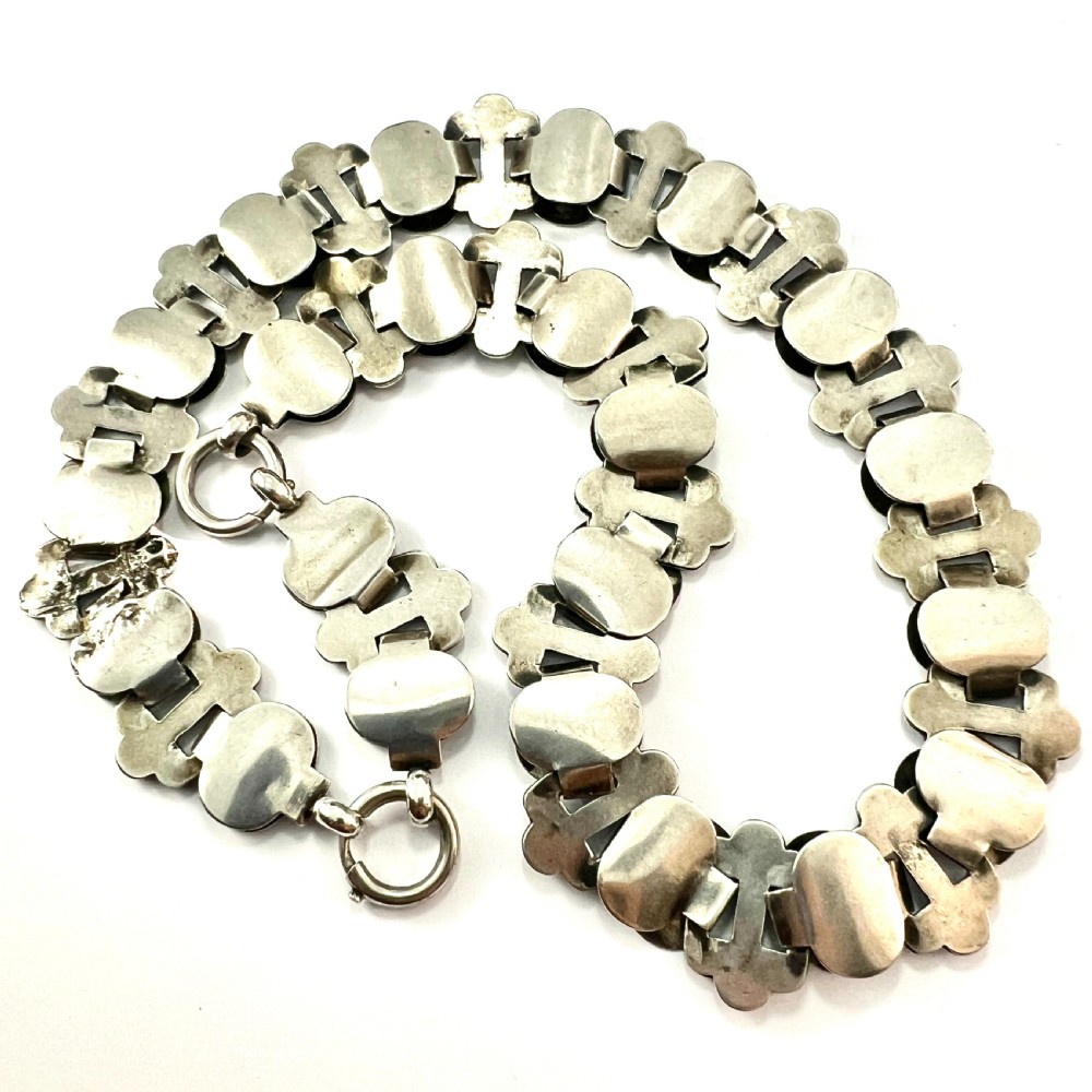 Victorian Silver Book Chain Collar Necklace View IV