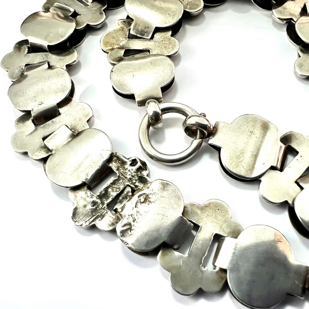 Victorian Silver Book Chain Collar Necklace View V