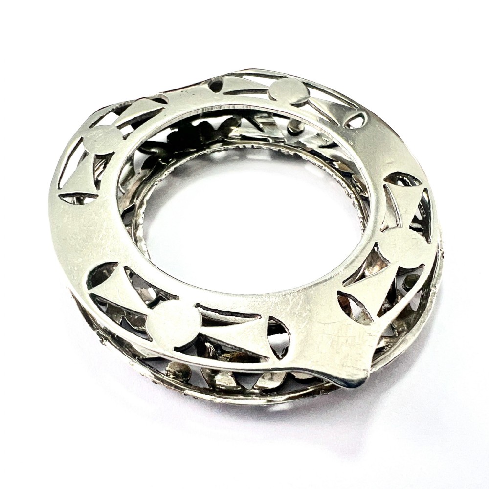 Large Art Deco Silver Circle Marcasite Dress Clip View IV