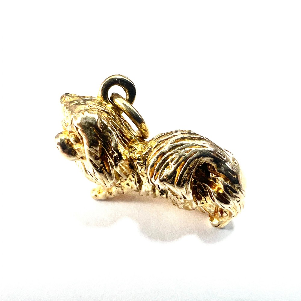 Vintage Hallmarked 9CT Gold Dog Charm • Pekingese/Shih Tzu/Lhasa Apso View II