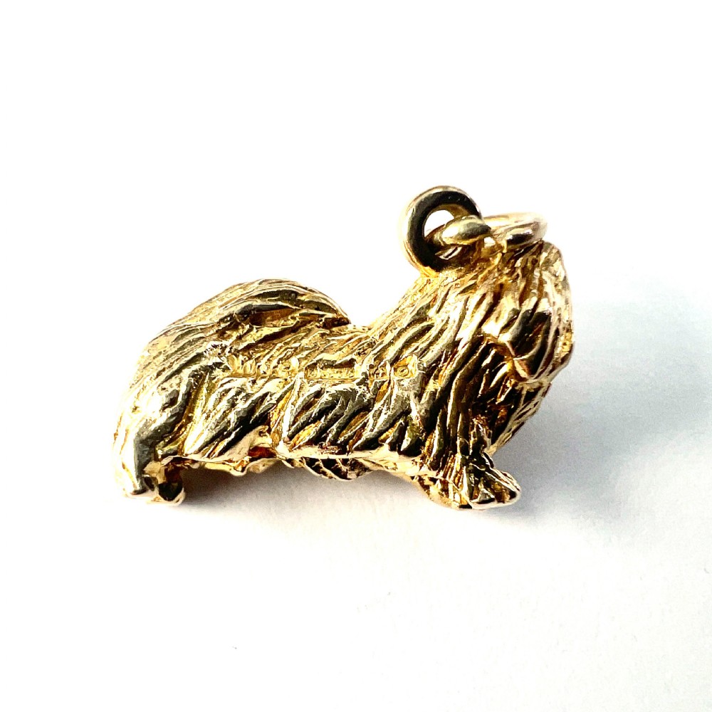 Vintage Hallmarked 9CT Gold Dog Charm • Pekingese/Shih Tzu/Lhasa Apso View VI