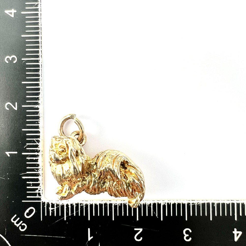 Vintage Hallmarked 9CT Gold Dog Charm • Pekingese/Shih Tzu/Lhasa Apso View IX
