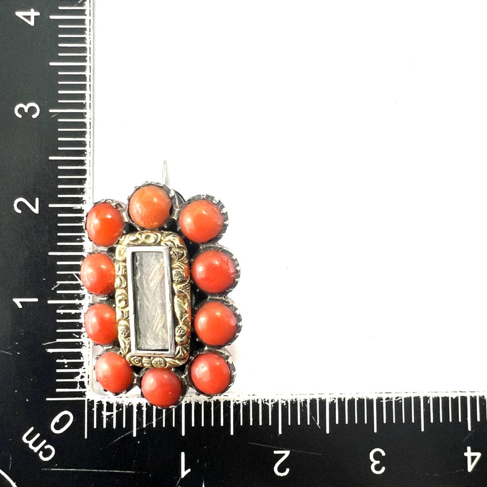 Georgian Coral Gold Cased Mourning Brooch View IV