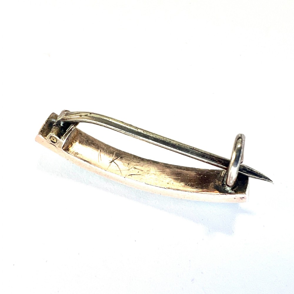 Tiny Antique Turquoise Line Brooch View VII