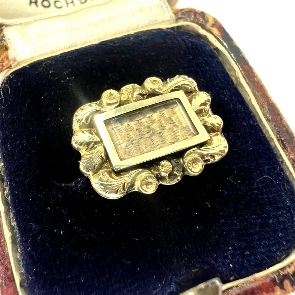 Tiny Georgian Gold Cased Hair Mourning Brooch View II