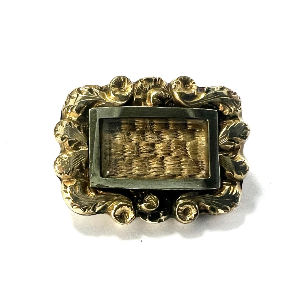 Tiny Georgian Gold Cased Hair Mourning Brooch View VII