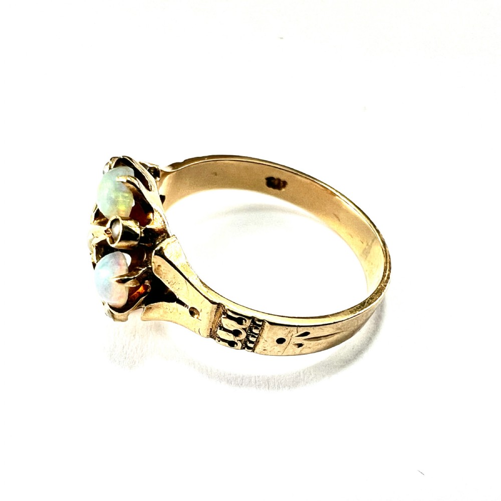 Antique Opal and Pearl 9CT Gold Ring View V