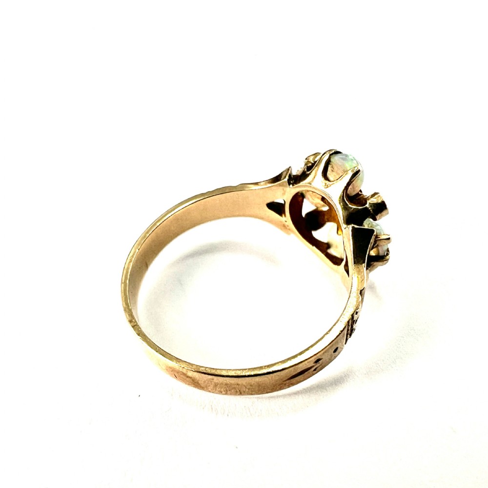 Antique Opal and Pearl 9CT Gold Ring View VI
