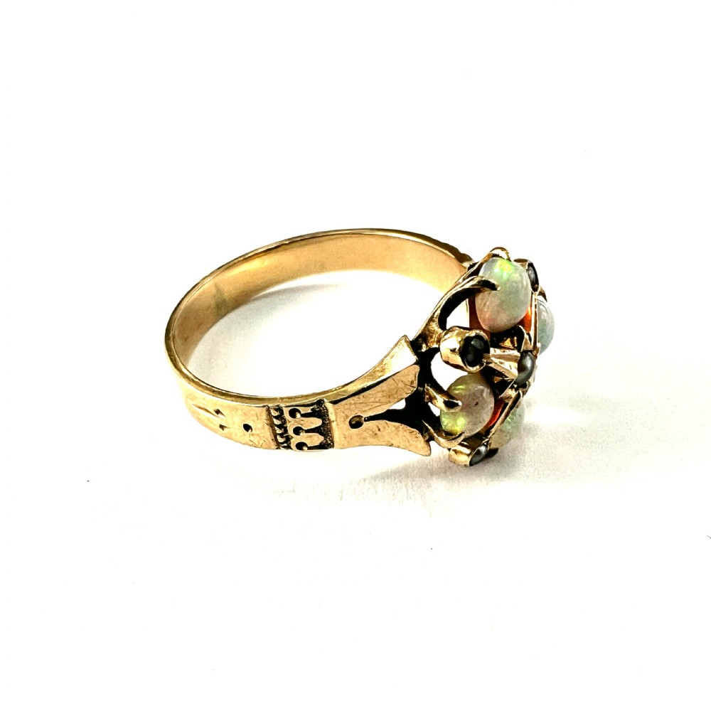 Antique Opal and Pearl 9CT Gold Ring View VII