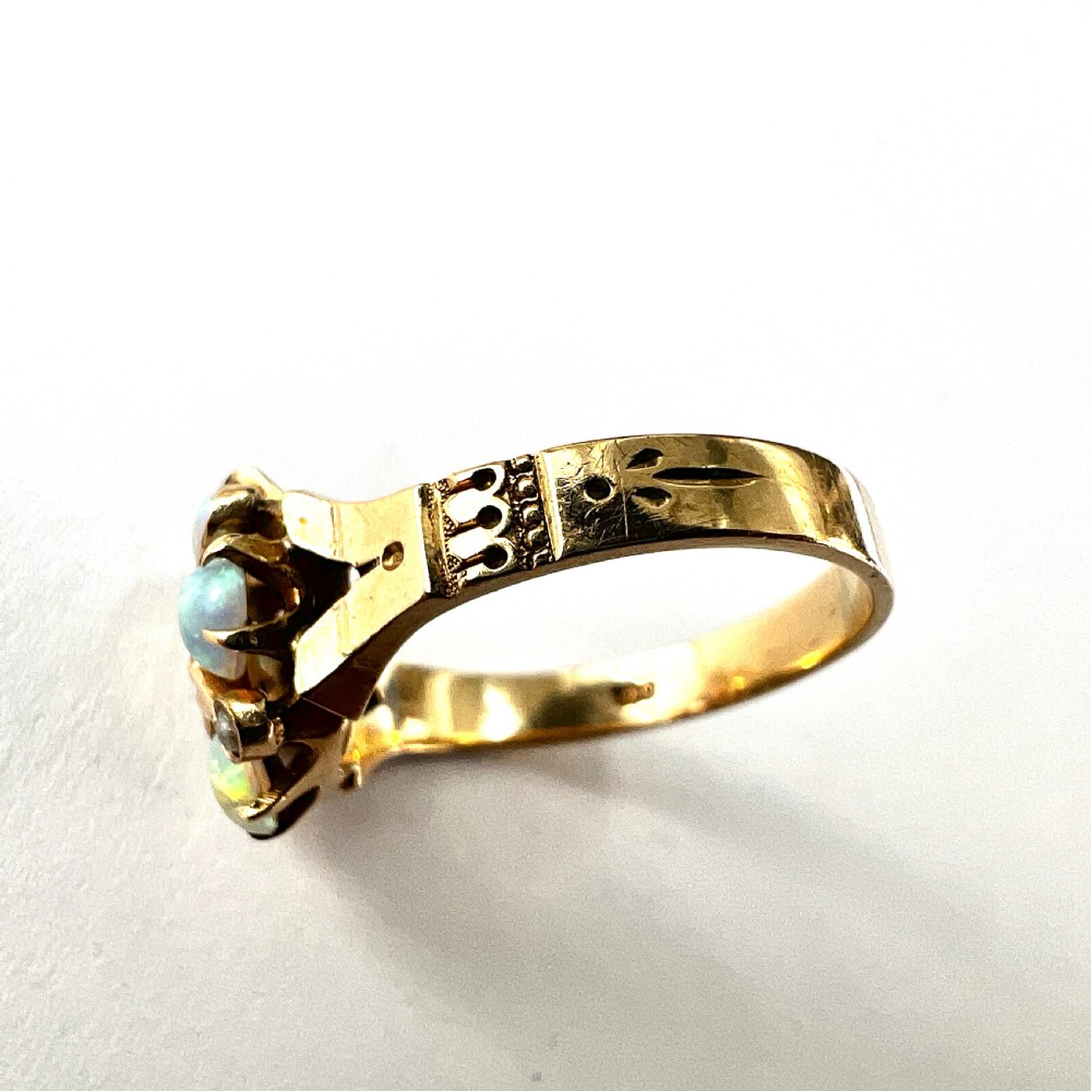Antique Opal and Pearl 9CT Gold Ring View IX