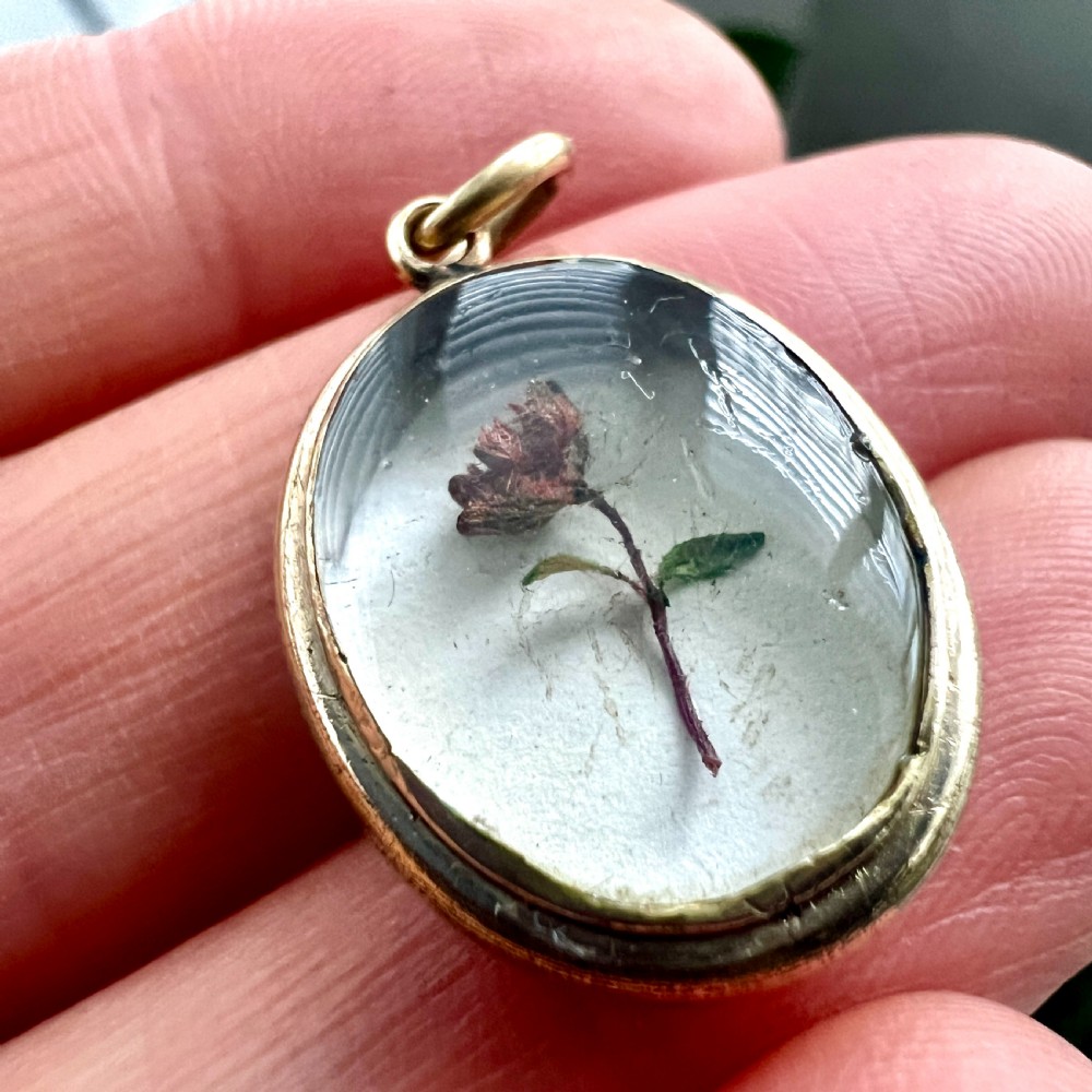 Victorian Locket Pendant with Dried Flower View III
