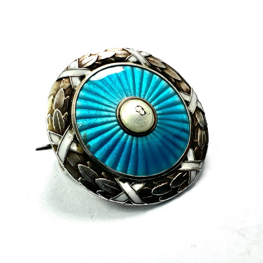 • Antique Turquoise Enamelled Silver Brooch • Marius Hammer View II