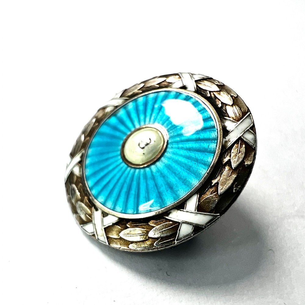 • Antique Turquoise Enamelled Silver Brooch • Marius Hammer View III
