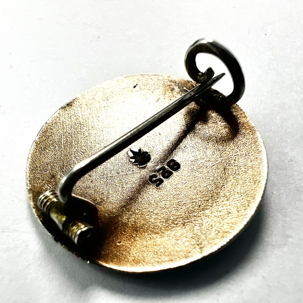 • Antique Turquoise Enamelled Silver Brooch • Marius Hammer View VI