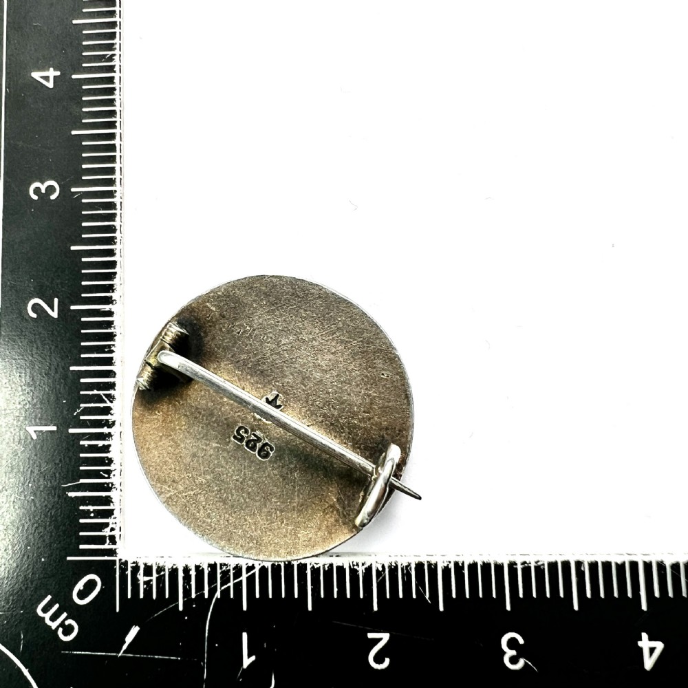 • Antique Turquoise Enamelled Silver Brooch • Marius Hammer View VIII