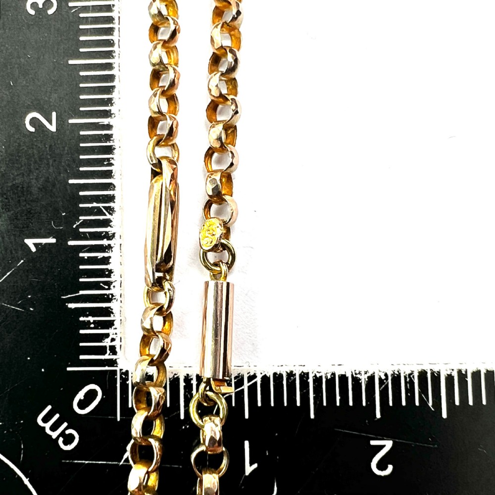 Edwardian 9CT Gold Long/Belcher Link Chain Necklace View VI