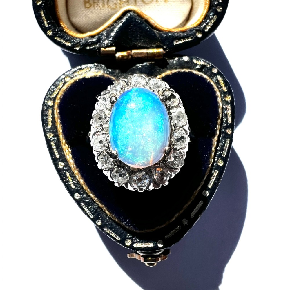 Edwardian Opal and Diamond 18CT Gold Ring View VII