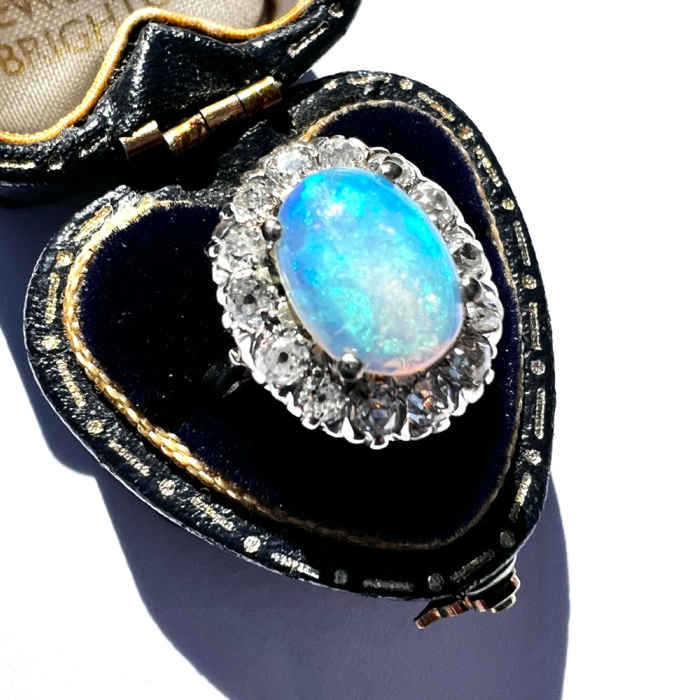 Edwardian Opal and Diamond 18CT Gold Ring View VIII