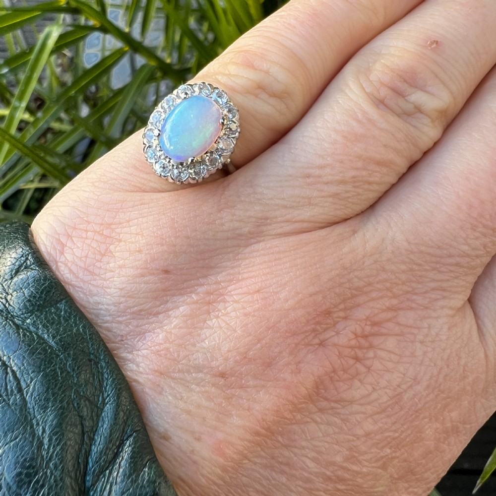 Edwardian Opal and Diamond 18CT Gold Ring View IX