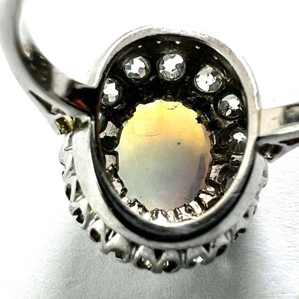 Edwardian Opal and Diamond 18CT Gold Ring View X