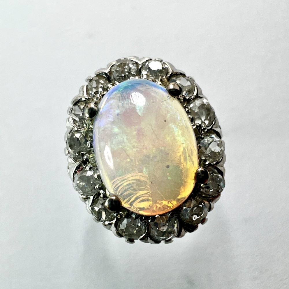 Edwardian Opal and Diamond 18CT Gold Ring View XI