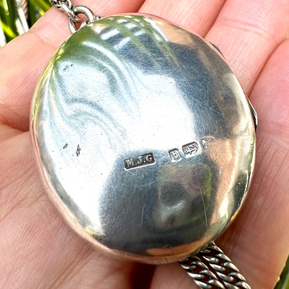 1882 Victorian Silver Dragonfly Locket Necklace View X