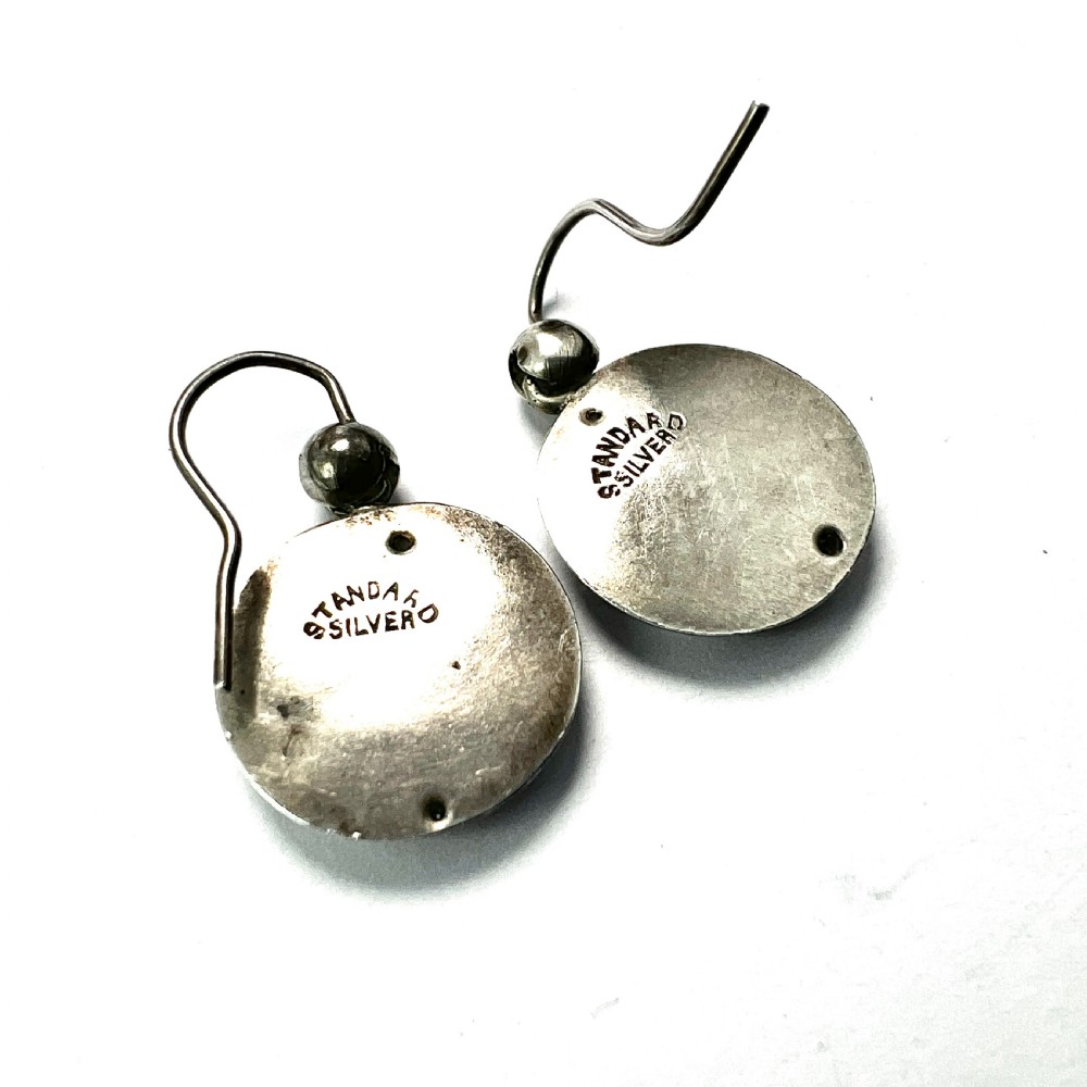 Victorian Silver Swallow Earrings View VI