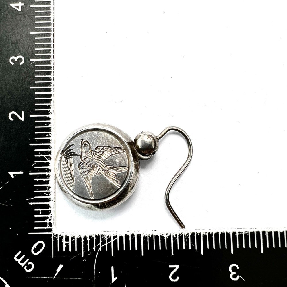 Victorian Silver Swallow Earrings View VII