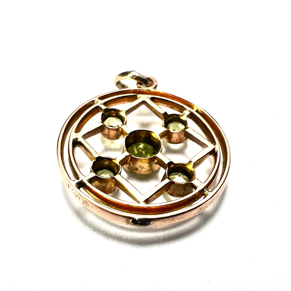 Edwardian 9CT Gold Peridot Pendant View III