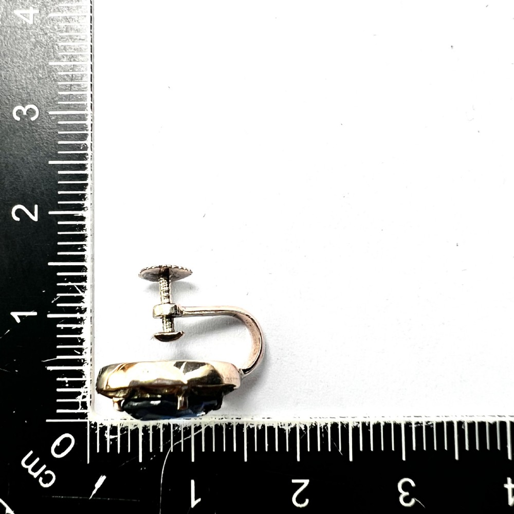 Vintage 9CT Gold Sapphire Screwback Earrings View VI