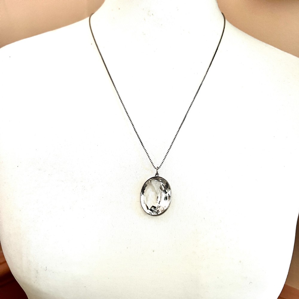 Arts and Crafts Rock Crystal Silver Pendant View VIII