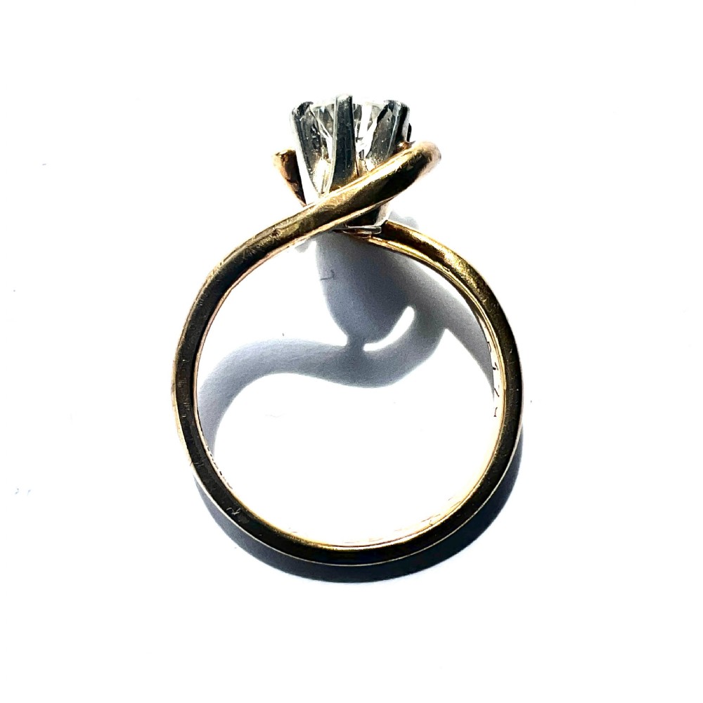 Vintage 18CT Gold Diamond Solitaire Engagement Ring View VII