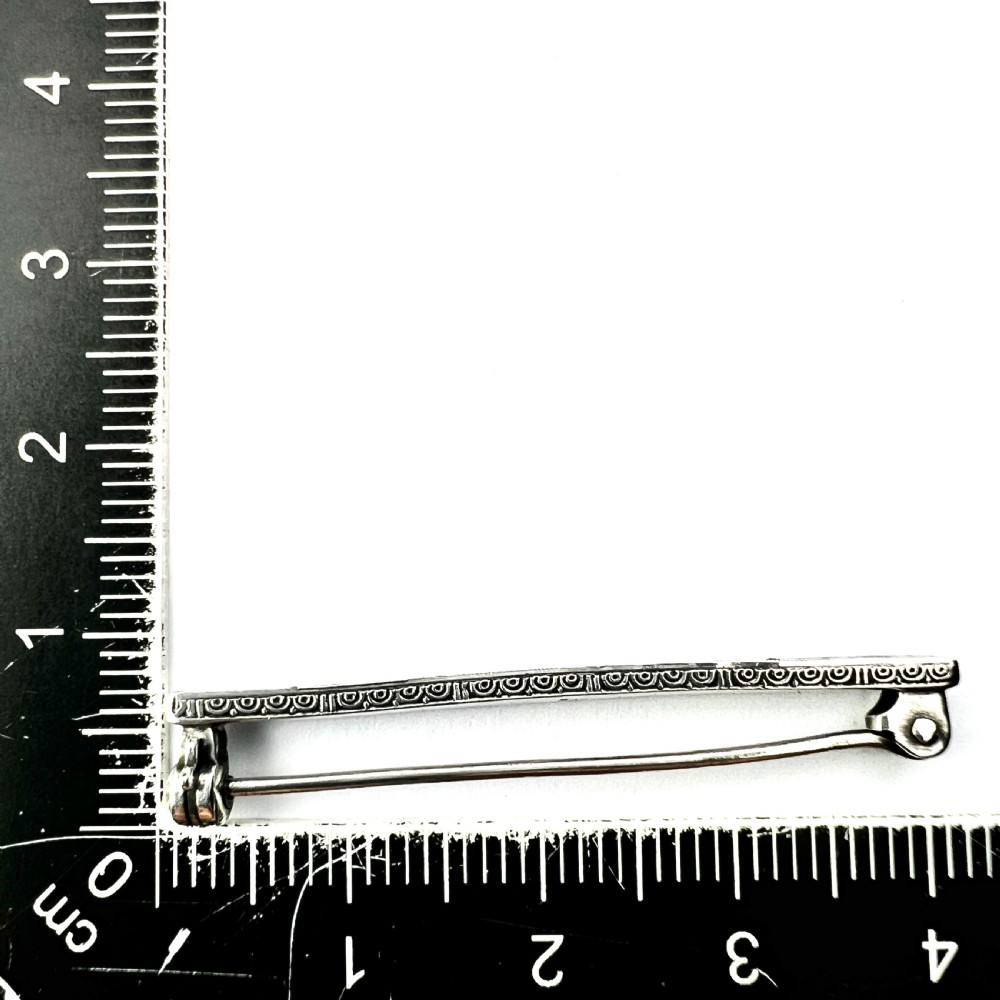 Small Art Deco Silver Sapphire Paste Brooch  View VII